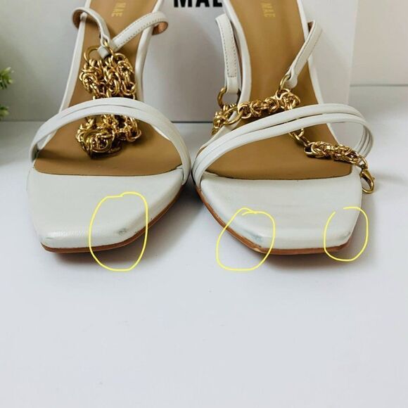 Alias Mae Isha Chain Dress Sandal Size 39EU / 8US Ivory Ankle Strap - Picture 12 of 12